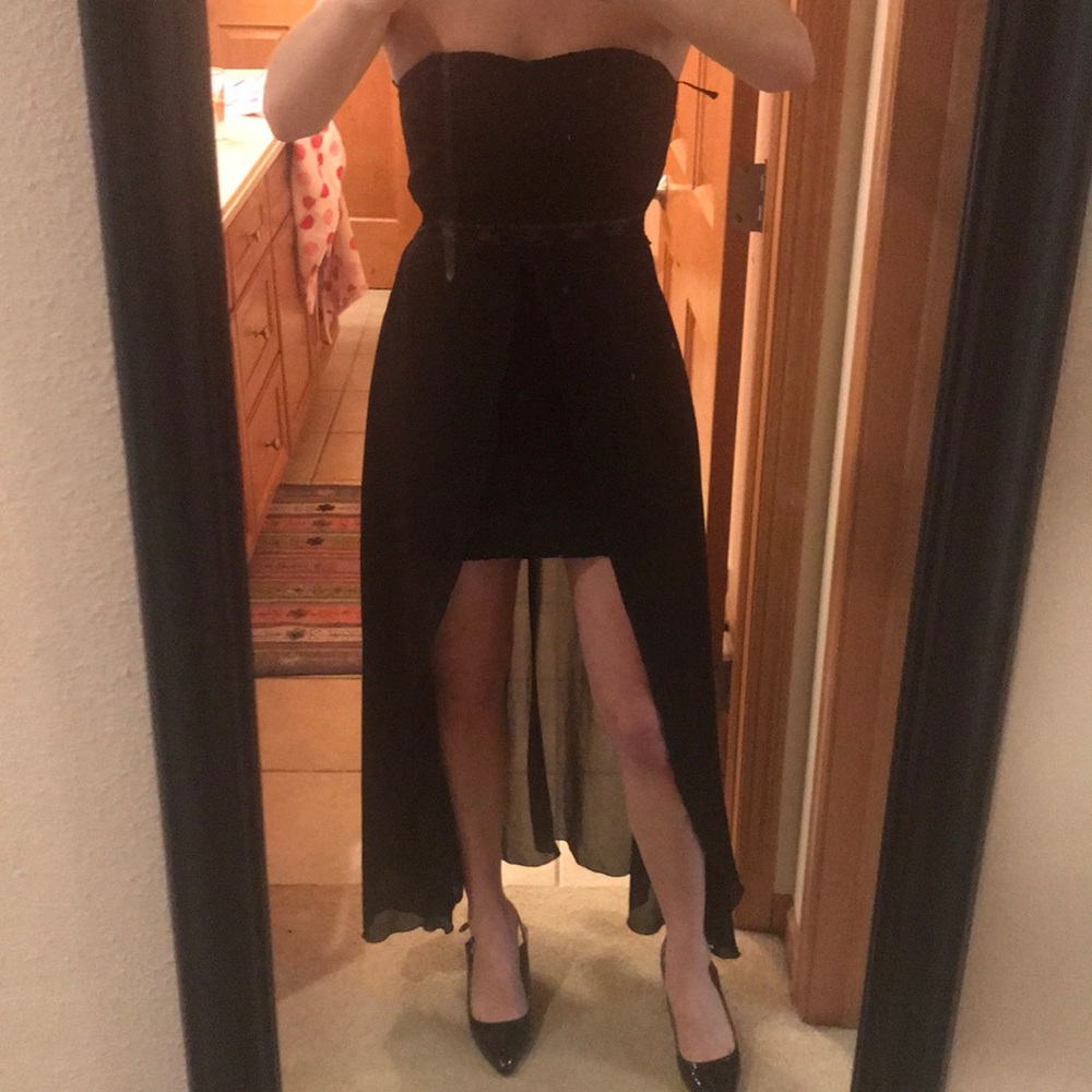 High low black dress
